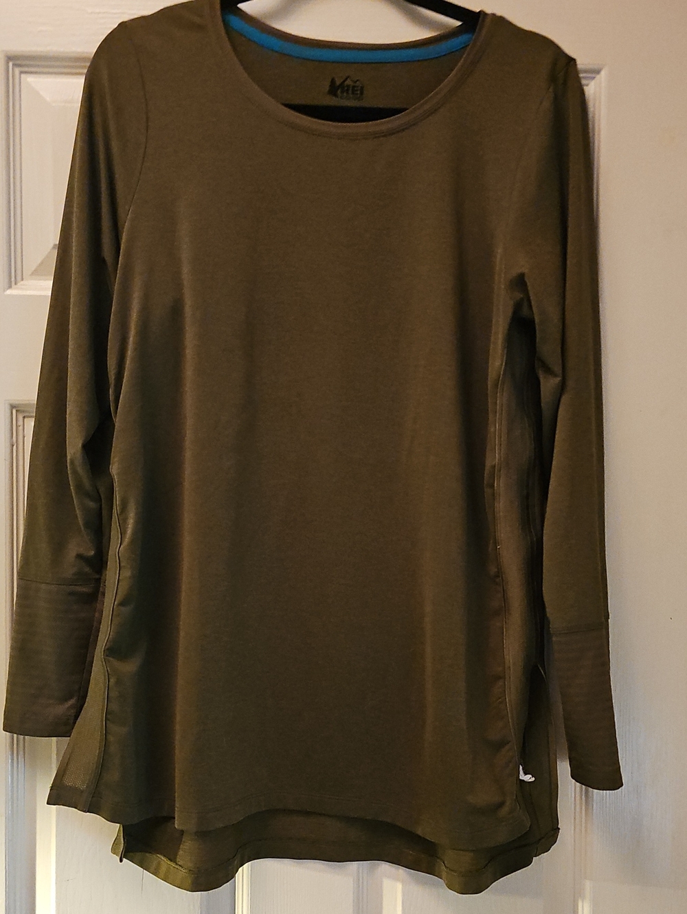 REI Olive Green Long Sleeve Crewneck Performance Tee